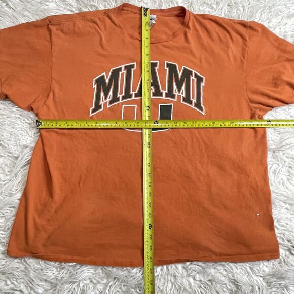 Vintage Official University of Miami Hurricanes Logo Shirt Adult 2XL Orange NCAA - Picture 2 of 3